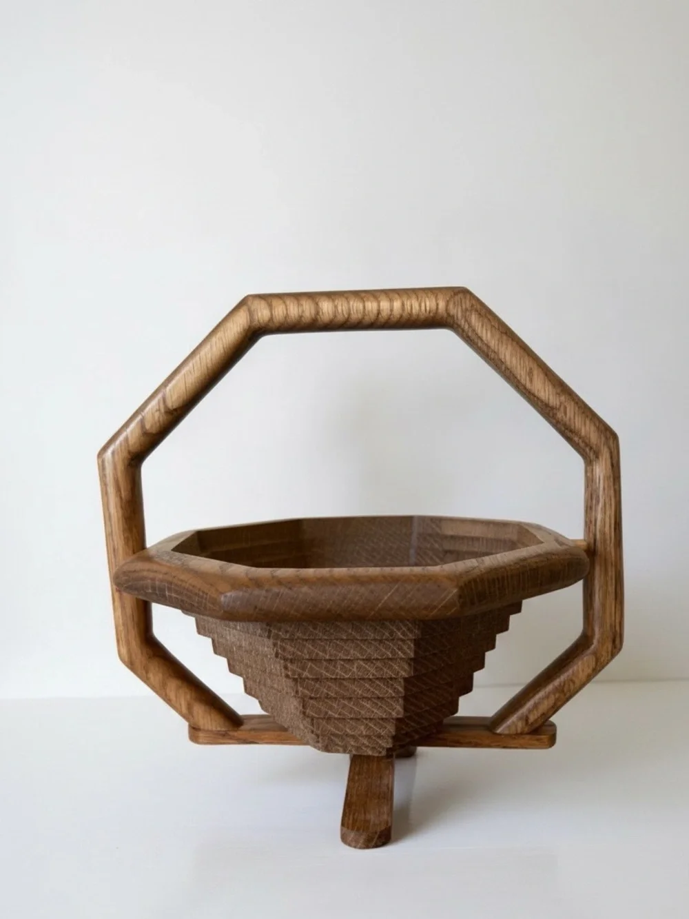 Vintage Folding Wooden Trivet Basket Handmade Expandable Fruit Bread Basket